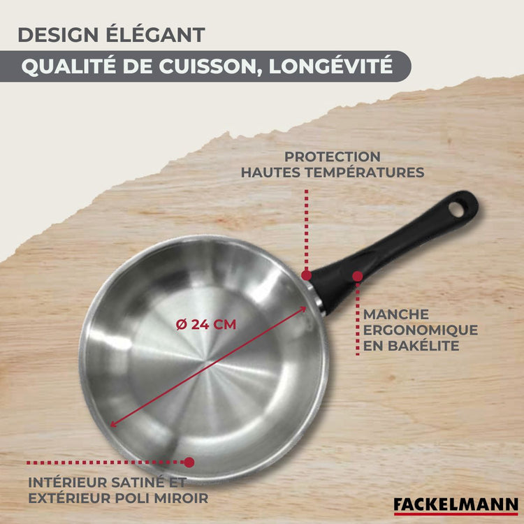 Poêle en inox 24 cm Fackelmann Geneva