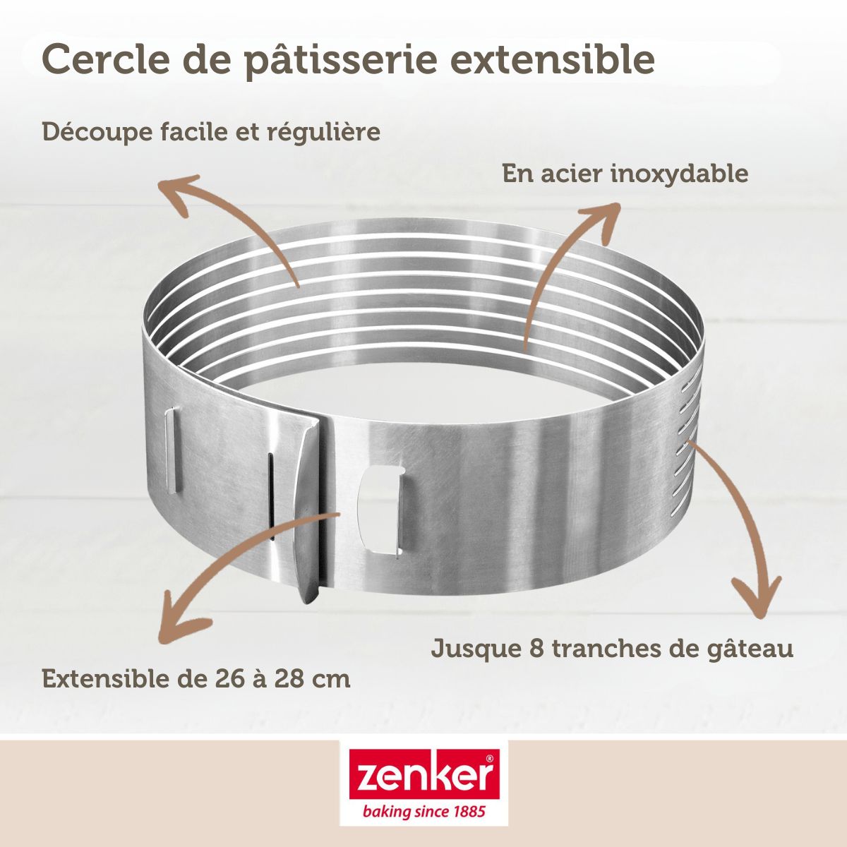 Cercle de pâtisserie pour trancher les gâteaux en étages