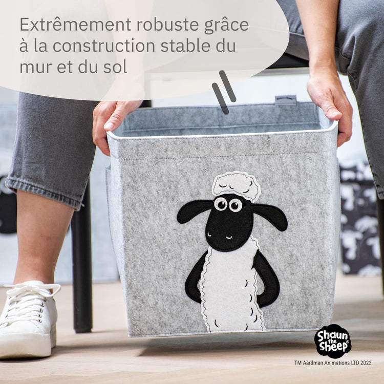 Boîte de rangement en feutre compatible Kallax Lifeney Shaun le mouton