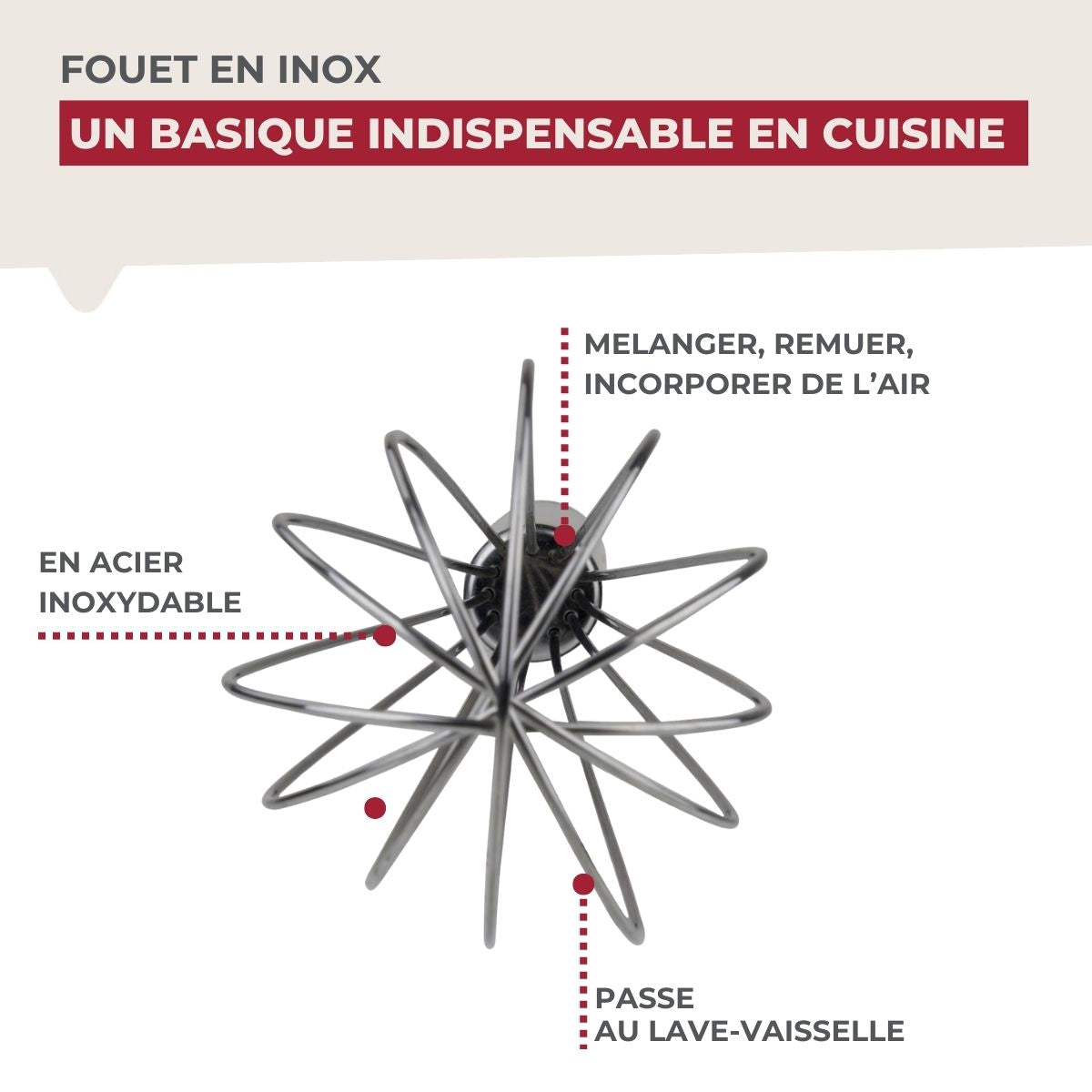 Fouet de pâtisserie en inox 26 cm Fackelmann