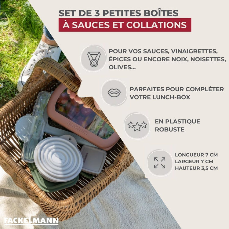 Lot de 1 lunch box 1L avec 3 boîtes à sauce Fackelmann Storage