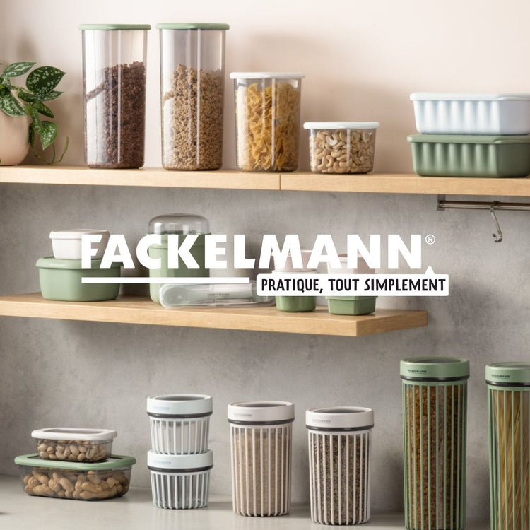 Lot de 6 boîtes hermétiques 1,1 L avec 6 ustensiles de cuisine Fackelmann Storage