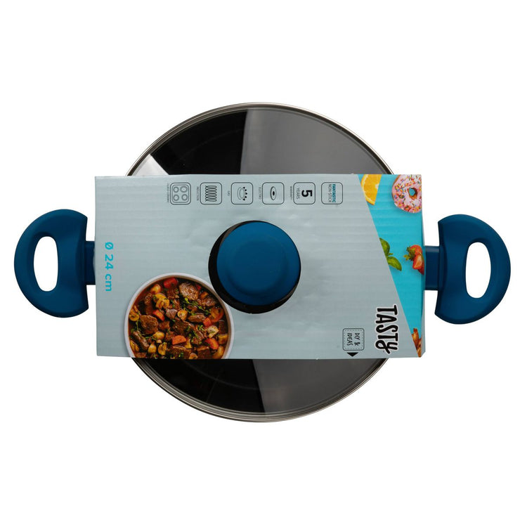 Faitout avec dosage d'huile et couvercle 24 cm Tasty Casserole