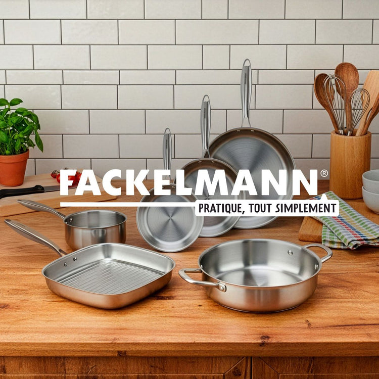 3 poêles 20 24 cm et 28 cm inox 18/10 Triply Fackelmann Vita3