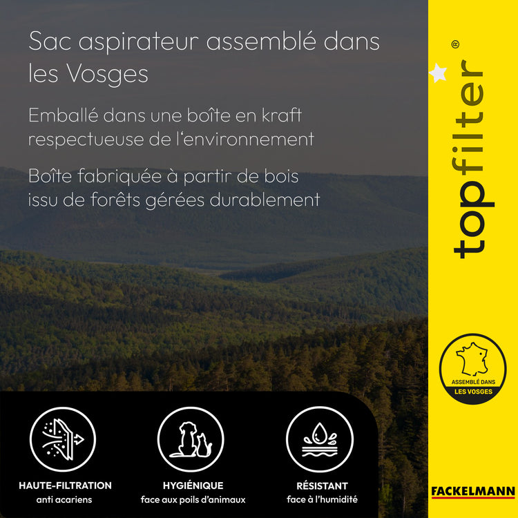 Lot de 4 packs de 4 sacs aspirateur 64329 pour Hoover Freespace EVO TopFilter Premium