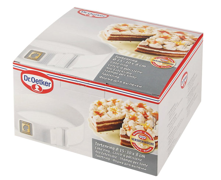 Cercle de pâtisserie en plastique réglable de 15 à 30 cm Dr. Oetker Baker Edition