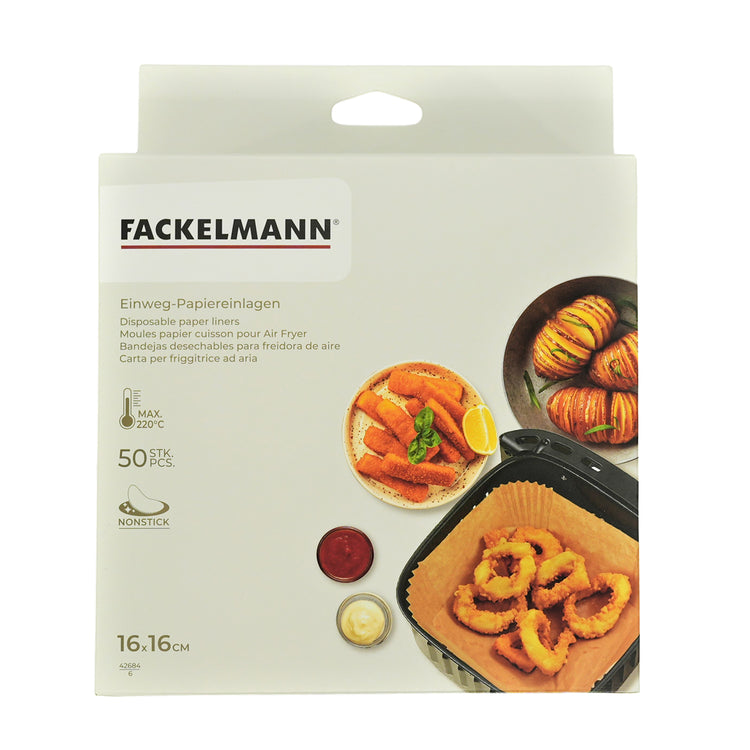 50 Moules en papier cuisson pour air fryer carrés 16 cm Fackelmann Divers
